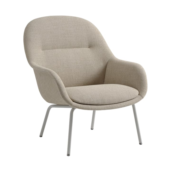 Fiber Lounge 扶手椅 with steel legs - Ecriture 240-灰色 - Muuto