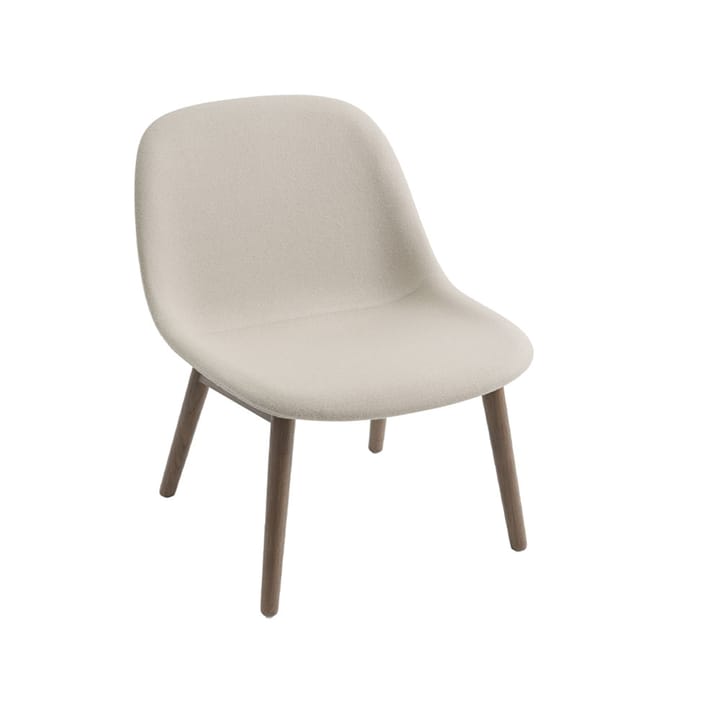 Fiber lounge 椅子 wood base - Fabric hero 211 米色, 褐色 stained 自然木色 legs - Muuto