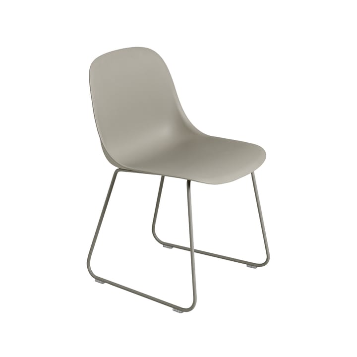 Fiber 椅子 steel sled base plastic seat - 灰色-灰色 - Muuto