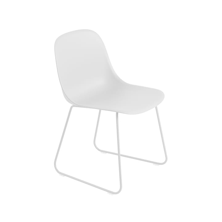 Fiber 椅子 steel sled base plastic seat - 原色/自然色 白色-白色 - Muuto