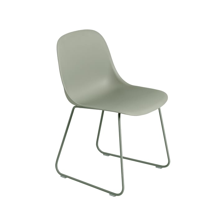 Fiber 椅子 steel sled base plastic seat - Dusty 绿色-绿色 - Muuto