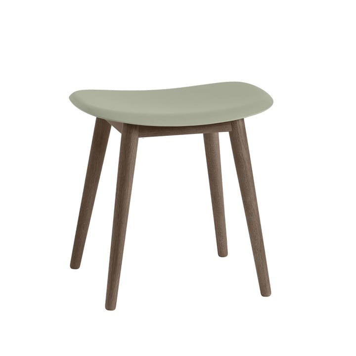 Fiber stool 凳子 - Dusty 绿色, dark 棕色 stained legs wooden legs - Muuto