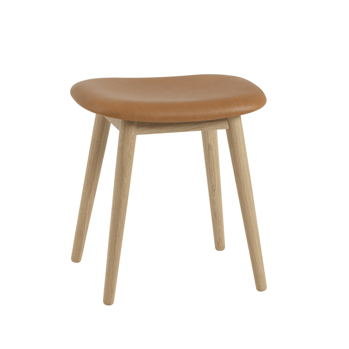 Fiber stool 凳子 - Leather cognac, oak legs - Muuto