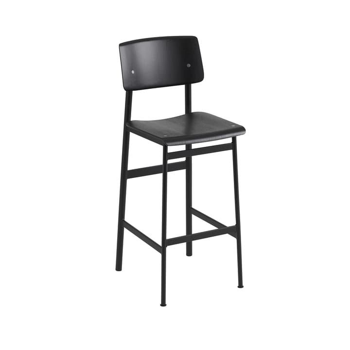 Loft barstool - 黑色, high, 黑色 steel legs - Muuto