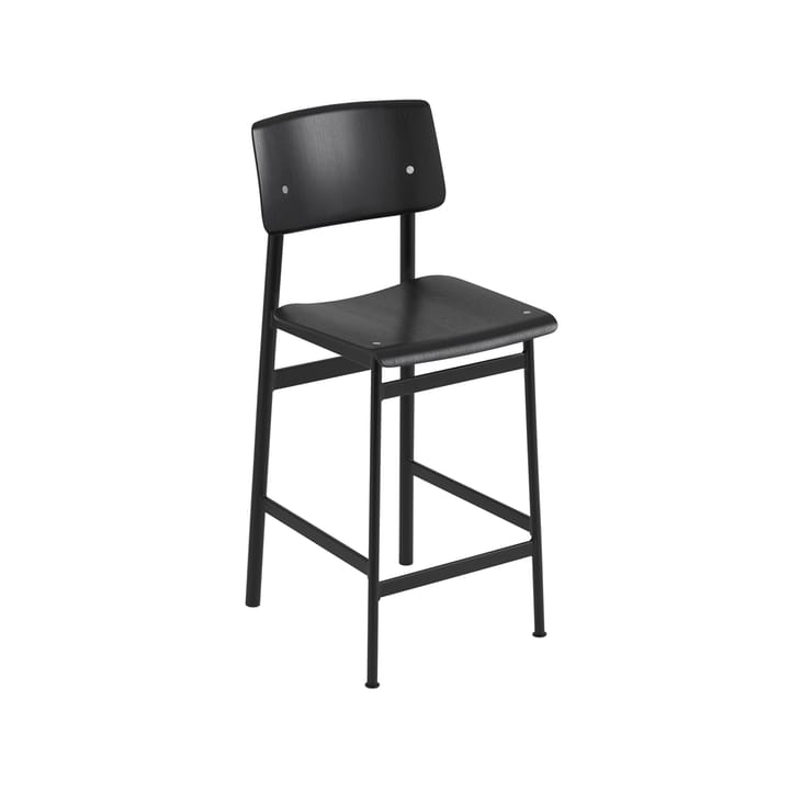 Loft barstool - 黑色, low, 黑色 steel legs - Muuto