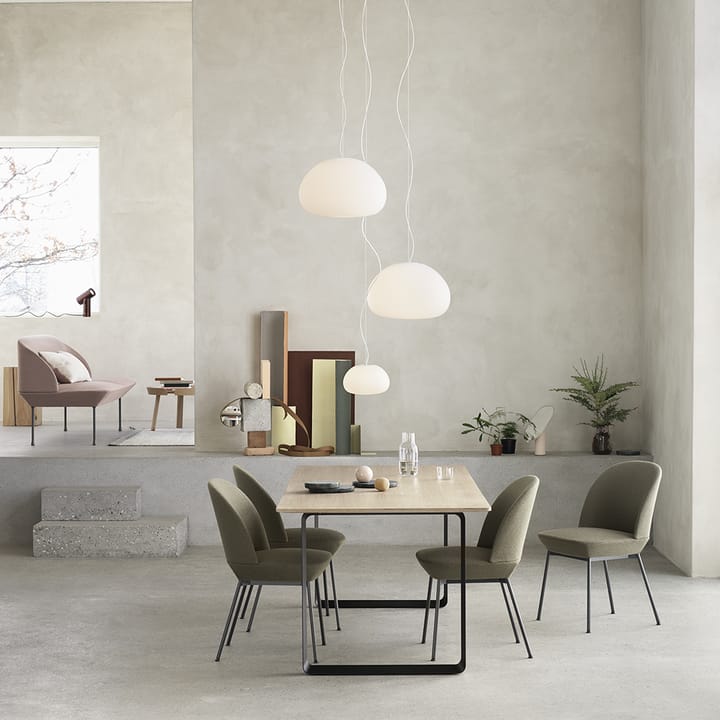 Oslo side 椅子 纺织品 upholstered - Ocean 50-镀铬色 - Muuto