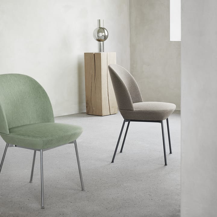 Oslo side 椅子 纺织品 upholstered - Steelcut 42-镀铬色 - Muuto