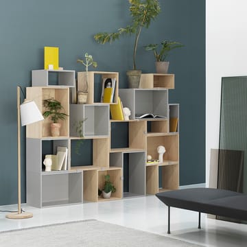 Stacked 2.0 shelving open, medium - light 灰色 - Muuto