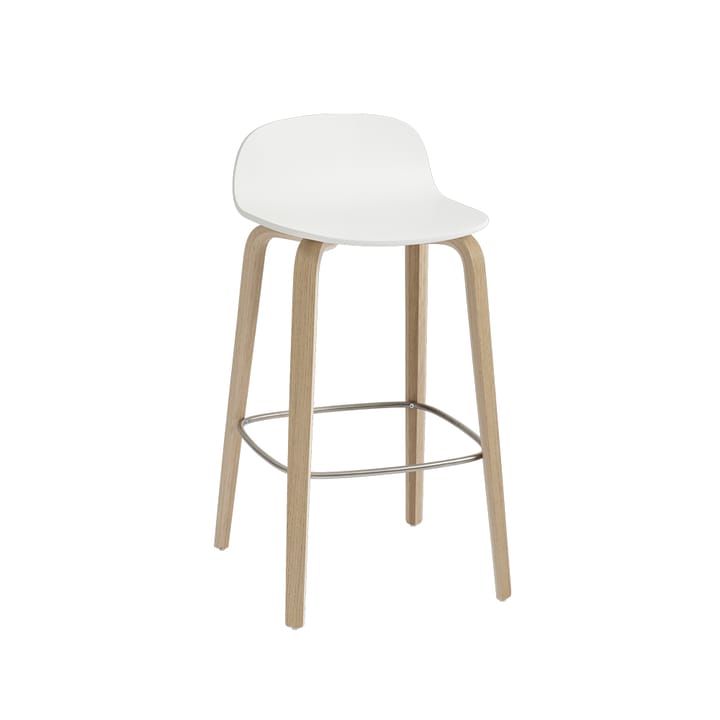 Visu barstool - 白色-自然木色 - Muuto