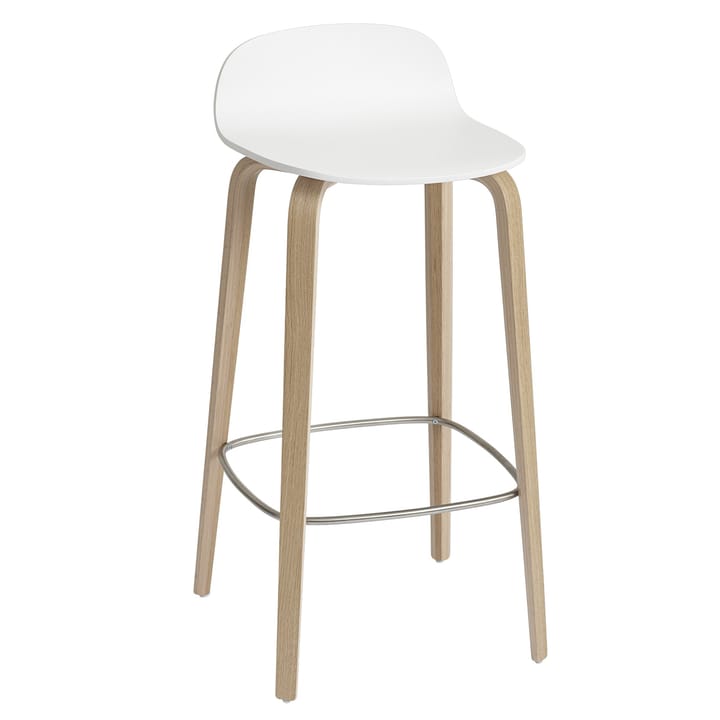 Visu barstool 75 cm - 白色-自然木色 - Muuto