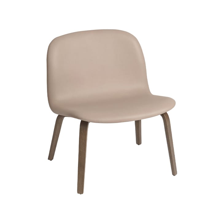 Visu lounge 椅子 upholstered 椅子 - Refine 皮革 米色-褐色 自然木色 - Muuto