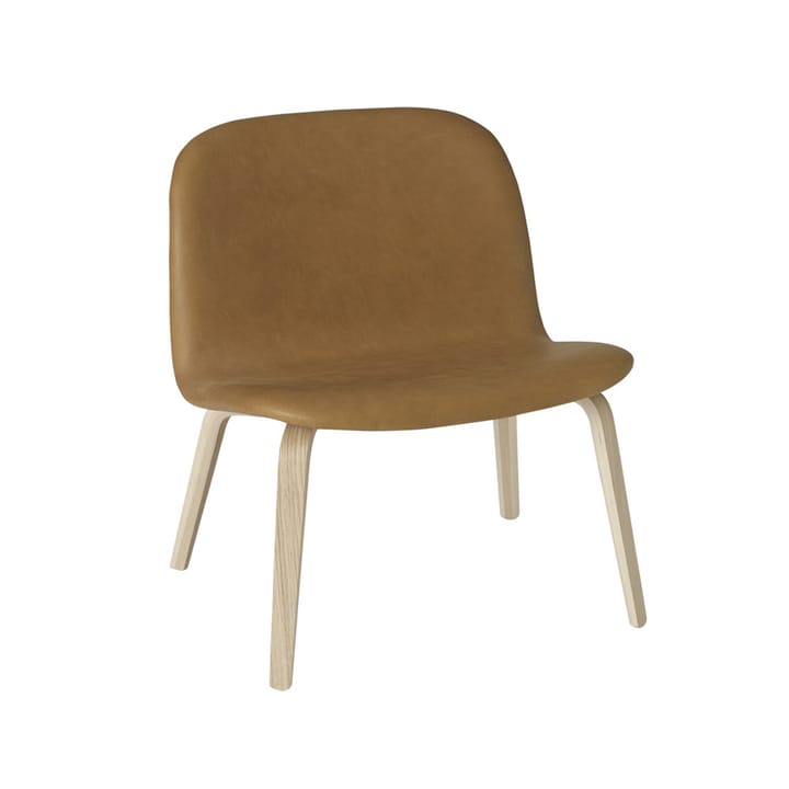 Visu lounge 椅子 upholstered 椅子 - Refine 皮革 琥珀棕色-自然木色 - Muuto