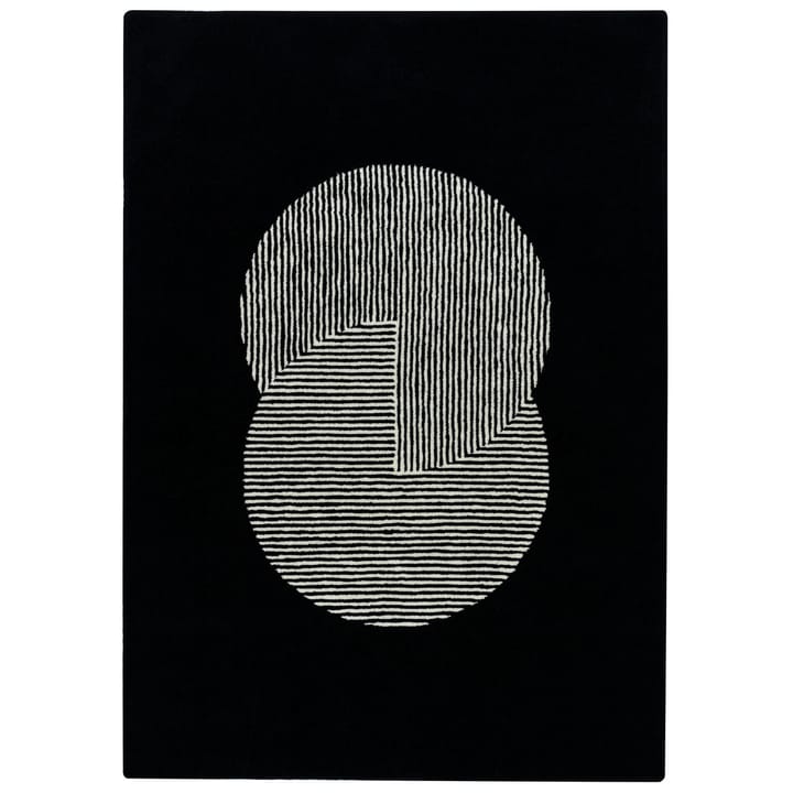 Circles 相交圆编织纹羊毛地毯 黑色 - 200x300 cm - NJRD