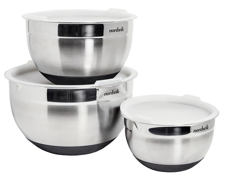 Bowls with lids Premium 3件, 不锈钢 Nordwik