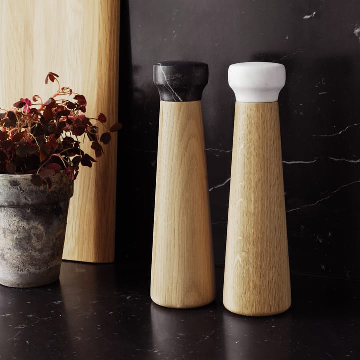 Craft 盐 研磨器oak-white marble - large - Normann Copenhagen