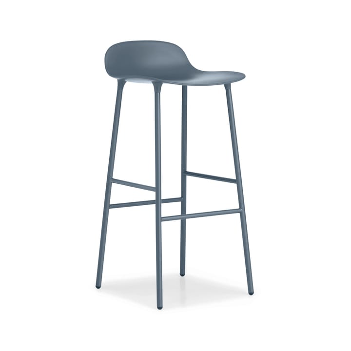 Form Barstool high - 蓝色, 蓝色-涂漆的 steel legs - Normann Copenhagen