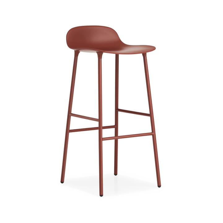 Form Barstool high - 红色, 红色-涂漆的 steel legs - Normann Copenhagen