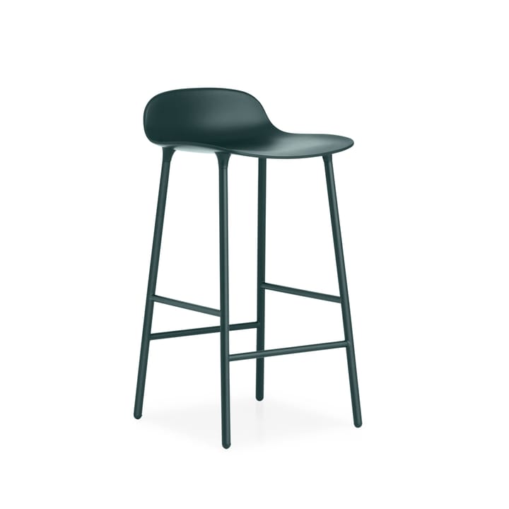 Form barstool low - 绿色, 绿色-coated steel legs - Normann Copenhagen