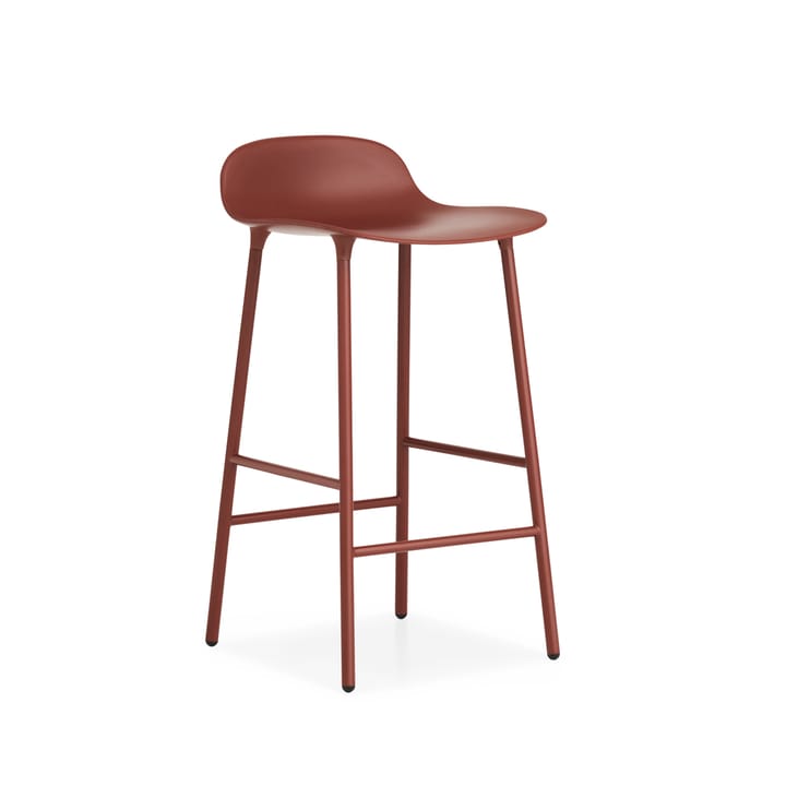 Form barstool low - 红色, 红色-coated steel legs - Normann Copenhagen