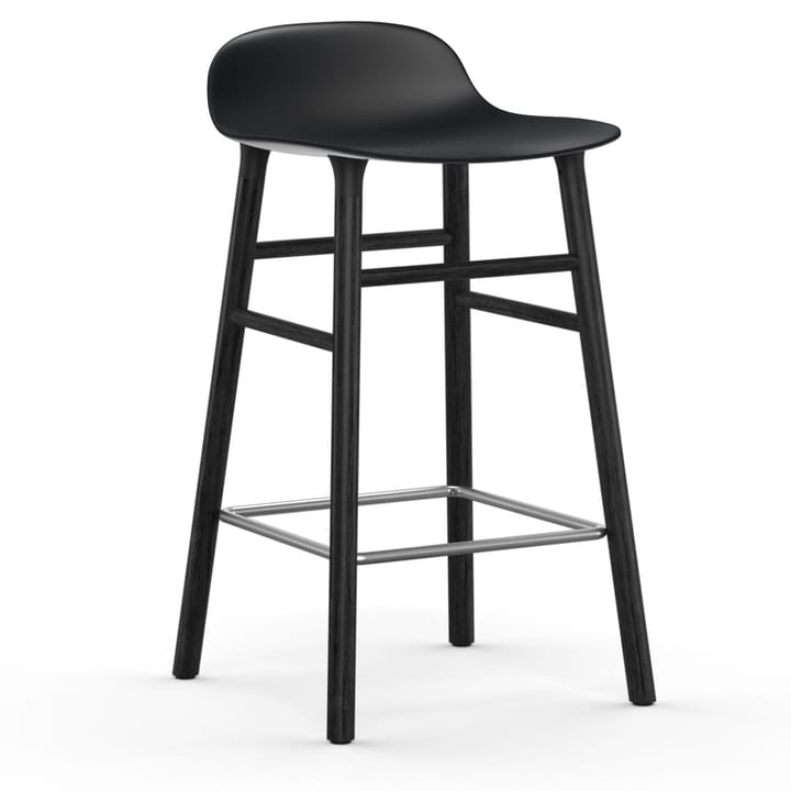 Form Chair barstool varnished oak legs 65 cm 凳子 - 黑色 - Normann Copenhagen