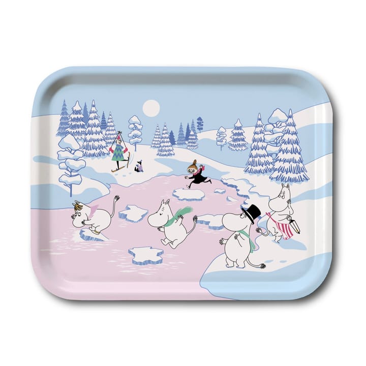 Moomin tray winter 2022 20x27 cm - 蓝色-白色-粉色 - Opto Design