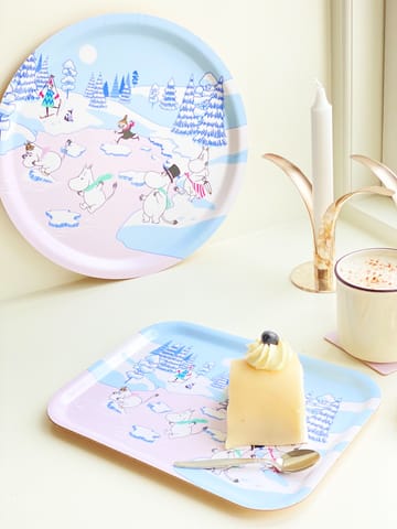 Moomin tray winter 2022 20x27 cm - 蓝色-白色-粉色 - Opto Design