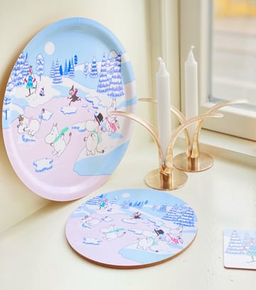 Moomin tray winter 2022 Ø31 cm - 蓝色-白色-粉色 - Opto Design