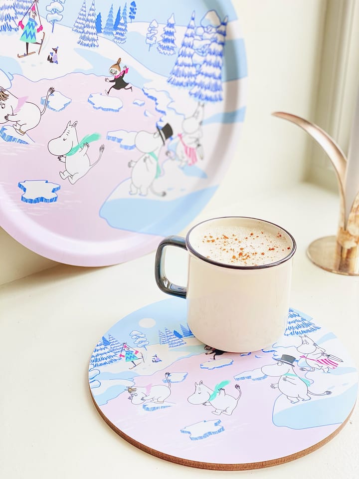 Moomin tray winter 2022 Ø31 cm, 蓝色-白色-粉色 Opto Design