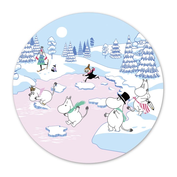 Moomin trivet winter 2022 Ø21 cm - 蓝色-白色-粉色 - Opto Design