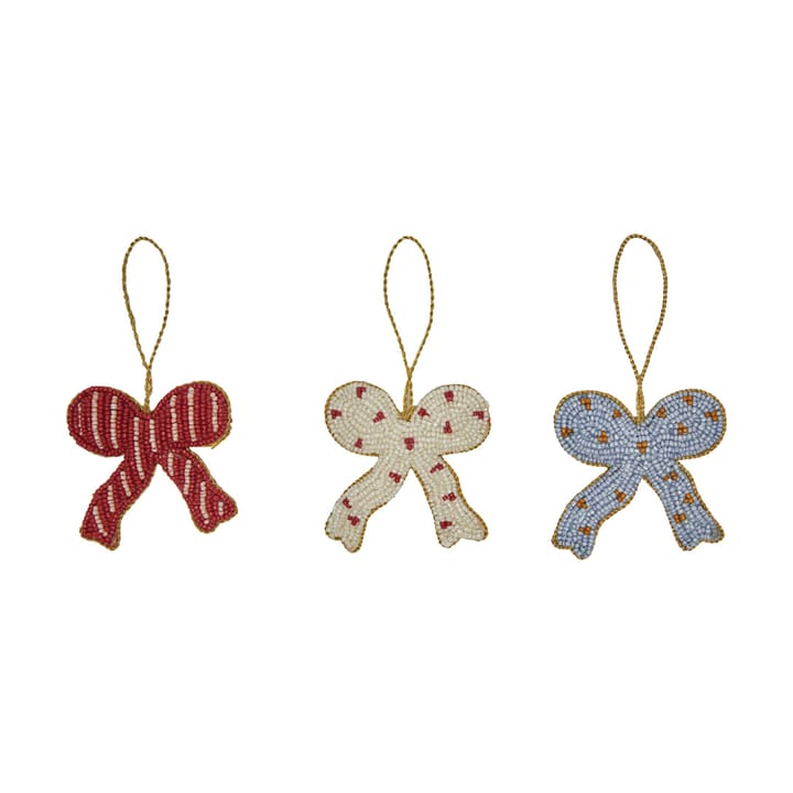 Christmas bow 装饰 hangers 3件 - Cherry 红色-米白色-蓝色 - OYOY