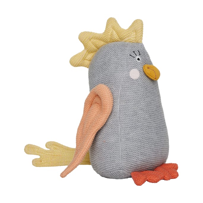Kai parakeet plush toy - 米白色-桃色 - OYOY