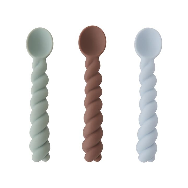 Mellow 勺子 三件套装 - Dusty 蓝色-��灰褐色（Taupe）-pale 薄荷色 - OYOY