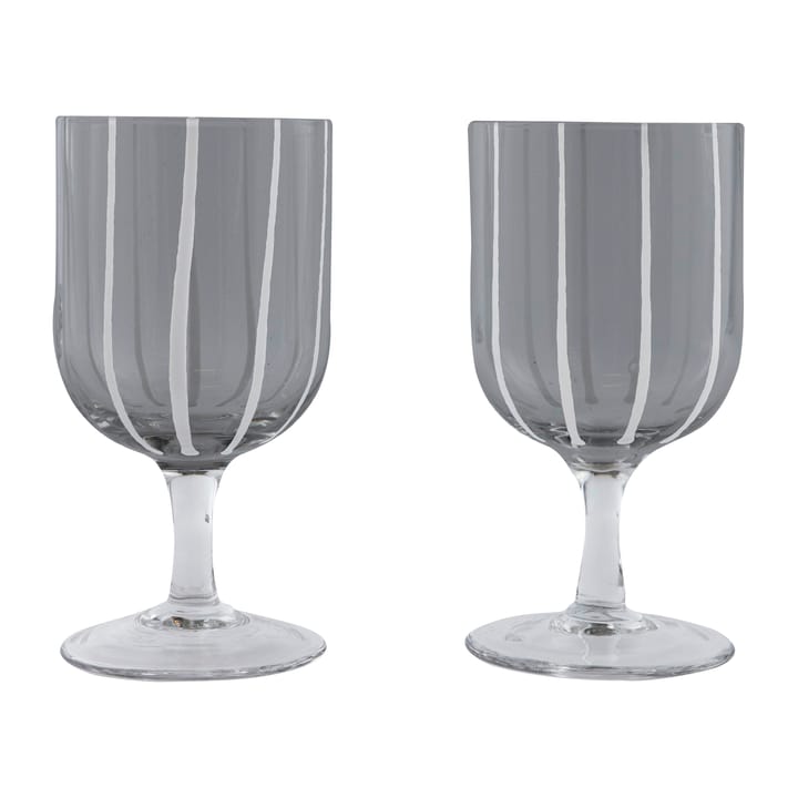Mizu 红酒杯 两件套装 - 灰色-白色 - OYOY