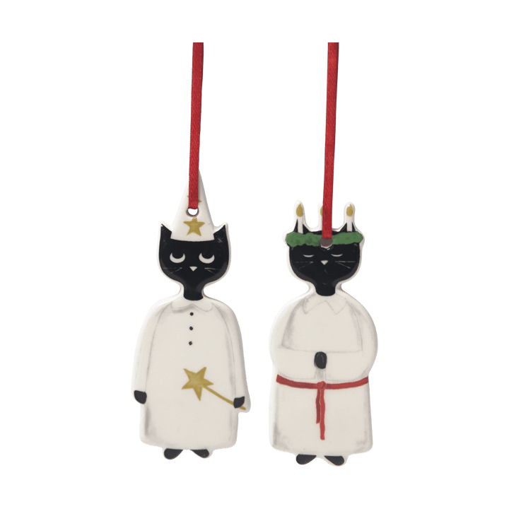 Christmas cats 装饰品 2件 - 黑色-白色 - Pluto Design