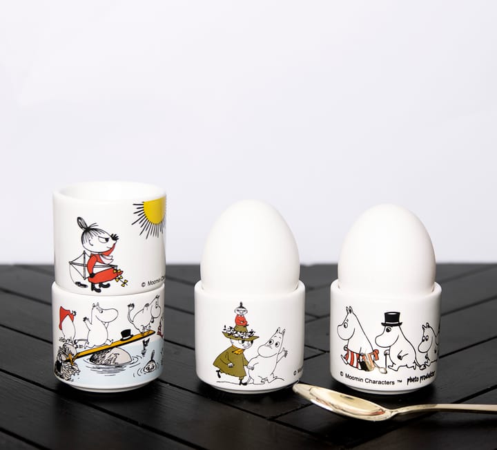 Moomin colour 蛋杯 4 pieces - 白色 with motif - Pluto Design