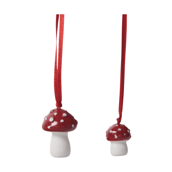 Mushroom 圣诞树摆设/挂件/装饰 2 st - White-red - Pluto Design