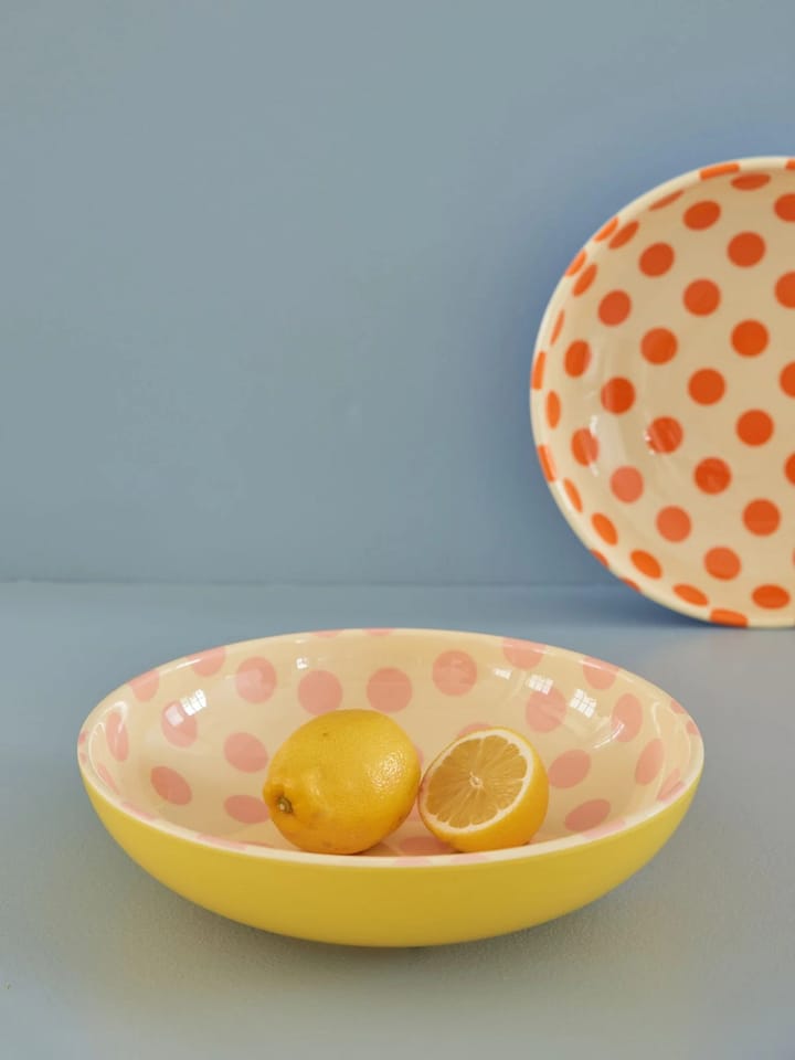 Rice 沙拉碗 melamine Ø29.9 cm - Pink dots-yellow - RICE