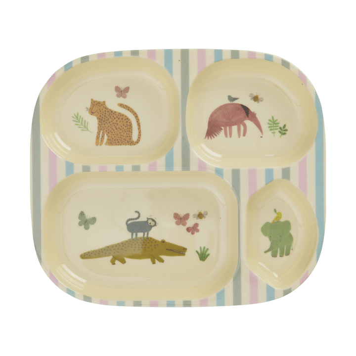 Rice 儿童 盘子 melamine 4 compartments - Sweet Jungle Print - RICE