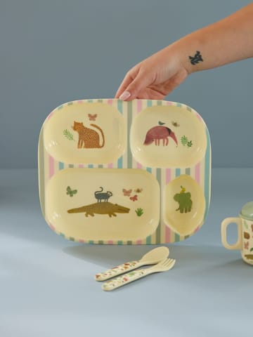 Rice 儿童 盘子 melamine 4 compartments - Sweet Jungle Print - RICE