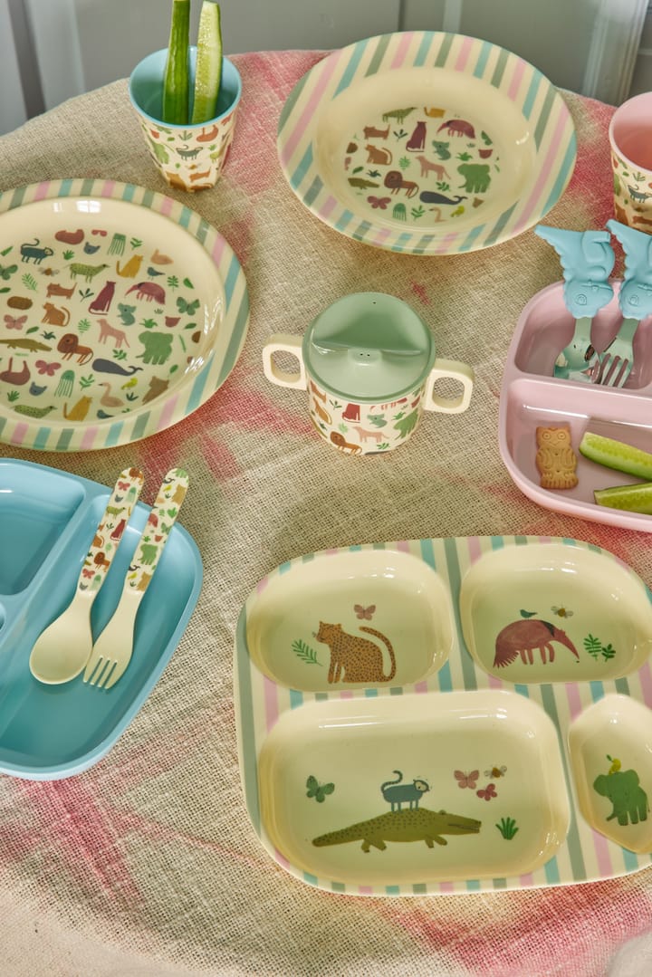 Rice 儿童 盘子 melamine 4 compartments - Sweet Jungle Print - RICE