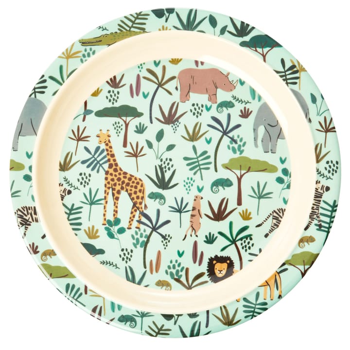 Rice系列丛林动物图案儿童餐盘 - 绿色-multi - RICE