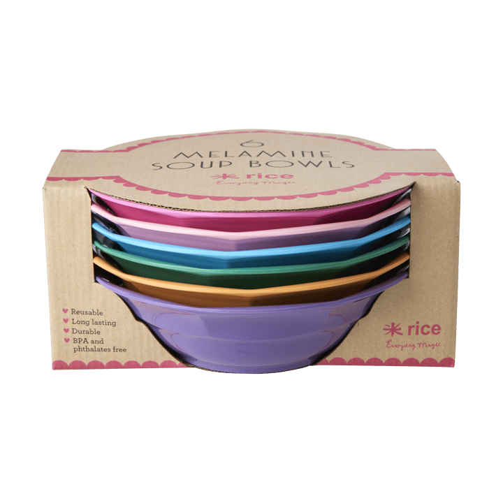 Rice soup 盘子 melamine Ø19 cm 6件 - Multicolor - RICE