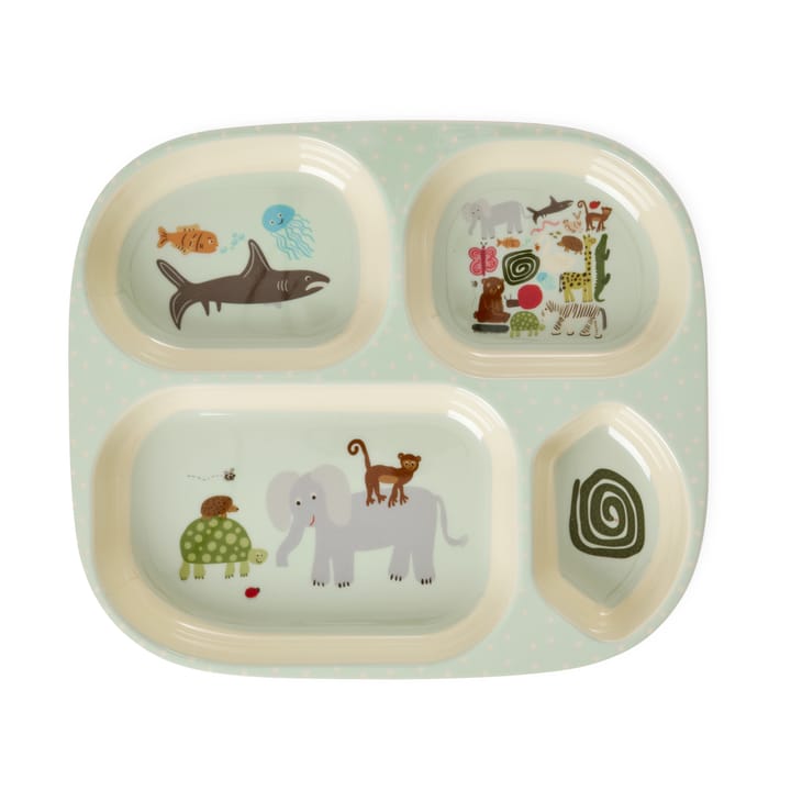 Rice wildlife 儿童 盘子 4 compartments - 薄荷绿 - RICE