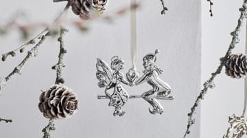 Karen Blixen angel on gungbräda hanging 圣诞装饰 - Silver plated - Rosendahl