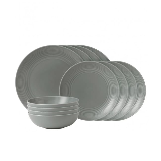 Maze 盘子 set 12 pieces - dark 灰色 - Royal Doulton