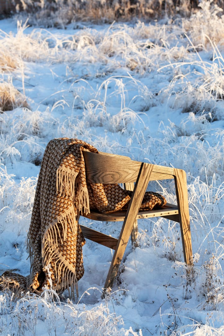 Isak 艾萨克流苏 羊羔毛毯子 150x210 cm - Chestnut - Røros Tweed