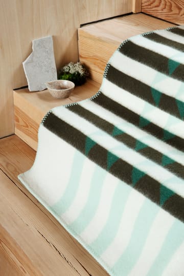 Kvam 格纹 羊羔毛毯子 135x200 cm - 绿色 - Røros Tweed