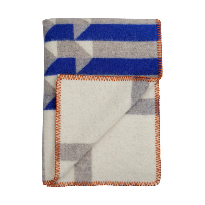 Kvam 格纹 羊羔毛毯子 135x200 cm - 蓝色 - Røros Tweed