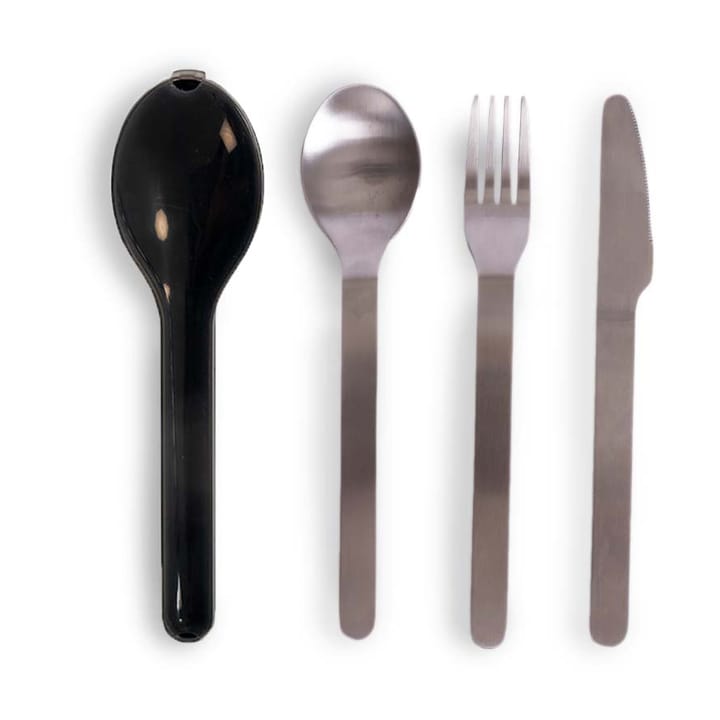 To Go 餐具 cutlery 4 pieces - 黑色-银色 - Sagaform