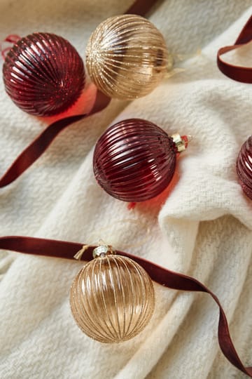 Holiday baubles 六件套装 - 红色 - Scandi Living